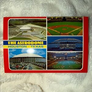 Postcard TX Texas Houston Astrodome Stadium Multi View Interior Exterior